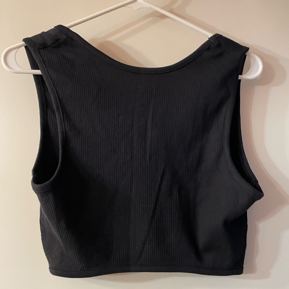 Rd Style Black Ribbed Crop Top